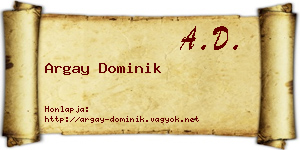 Argay Dominik névjegykártya